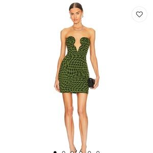 NWT Rayna Mini Dress in Black & Green